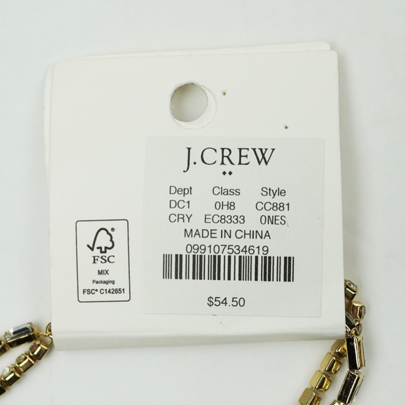 New JCREW Double-Layer Crystal Tennis Necklace Gold $54 CC881 - Picture 3 of 3